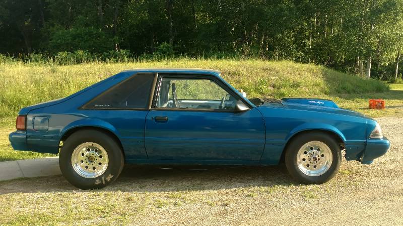 1991 Ford Mustang Dick race engines on hood scoop, Be.00 Take .00 on the dash Lettering from Travis V, MI